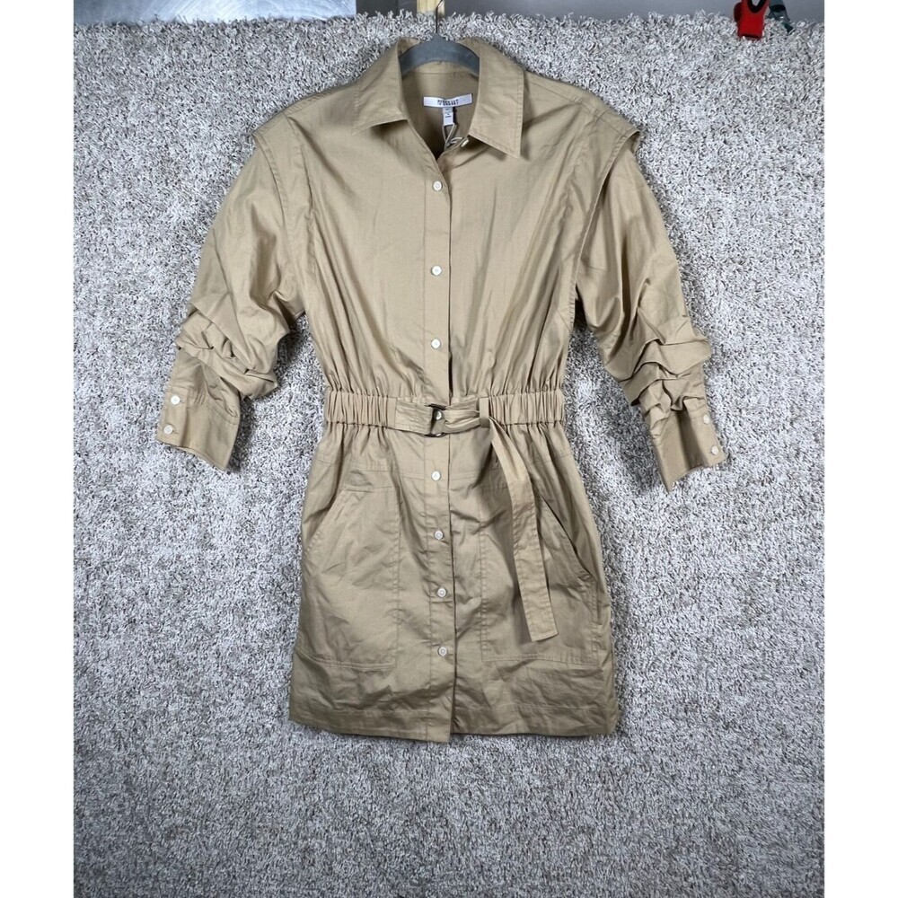 NWT $450 Derek Lam Crosby Hadley Cotton Shirtdress Light Khaki SIZE 00